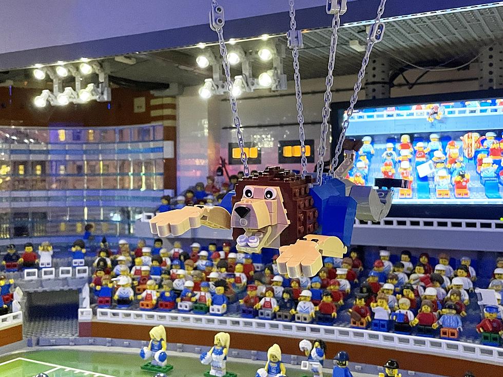 Michigan LEGOLAND Suspends Lion Over Mini Ford Field for Detroit Playoff Game