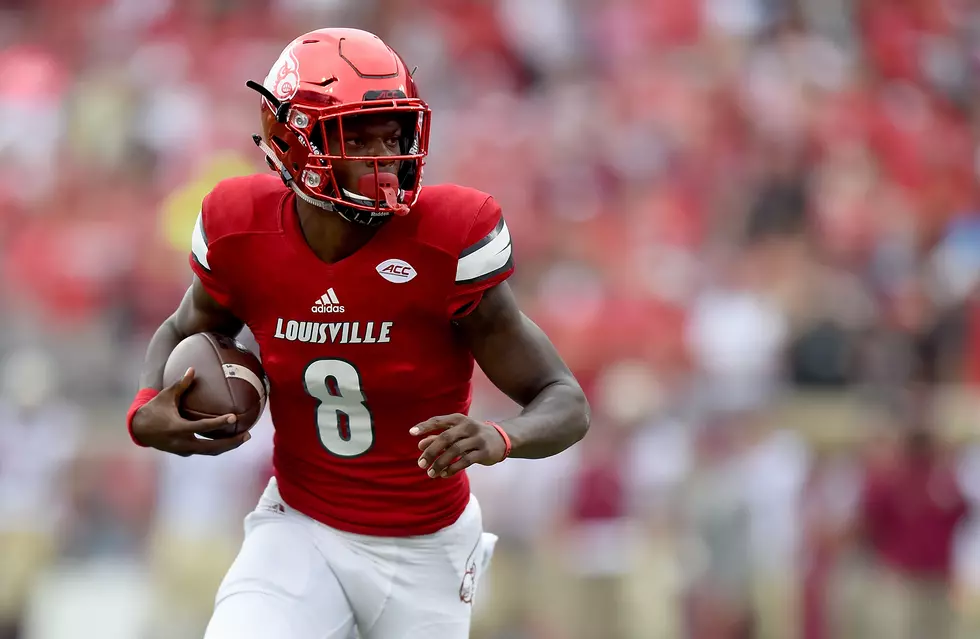  Louisville's QB Lamar Jackson Calls Audible for the NFL Draft