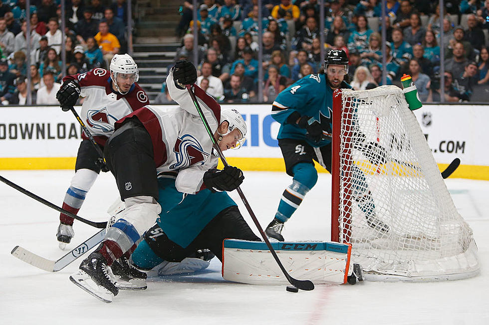 Avalanche Beat Sharks 4-3 to Even Series at Game Apiece