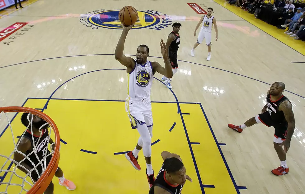 Durant’s 35 Points Carry Warriors Past Rockets in Game 1