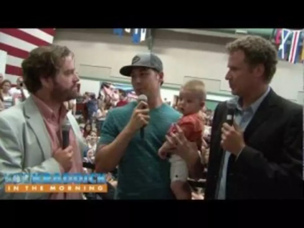 Will Ferrell &#038; Zach Galifianakis Kiss A Baby &#8211; Kidd Kraddick In The Morning [Video]