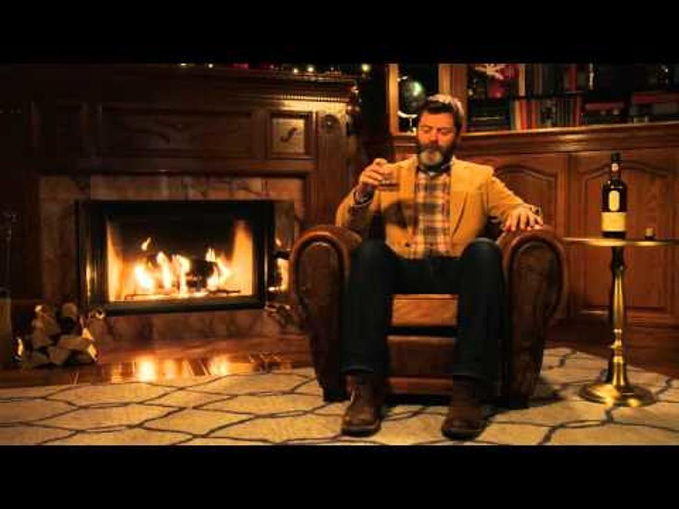 The Holidays Just Got Real With Nick Offerman Sipping Whiskey By A Fire [Video]
