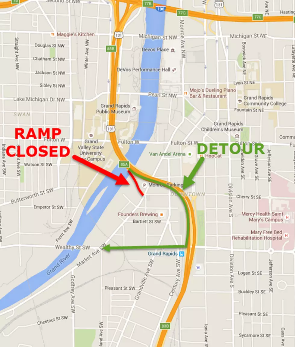 A Ramp on US-131 in Grand Rapids Will Remain Closed Until September
