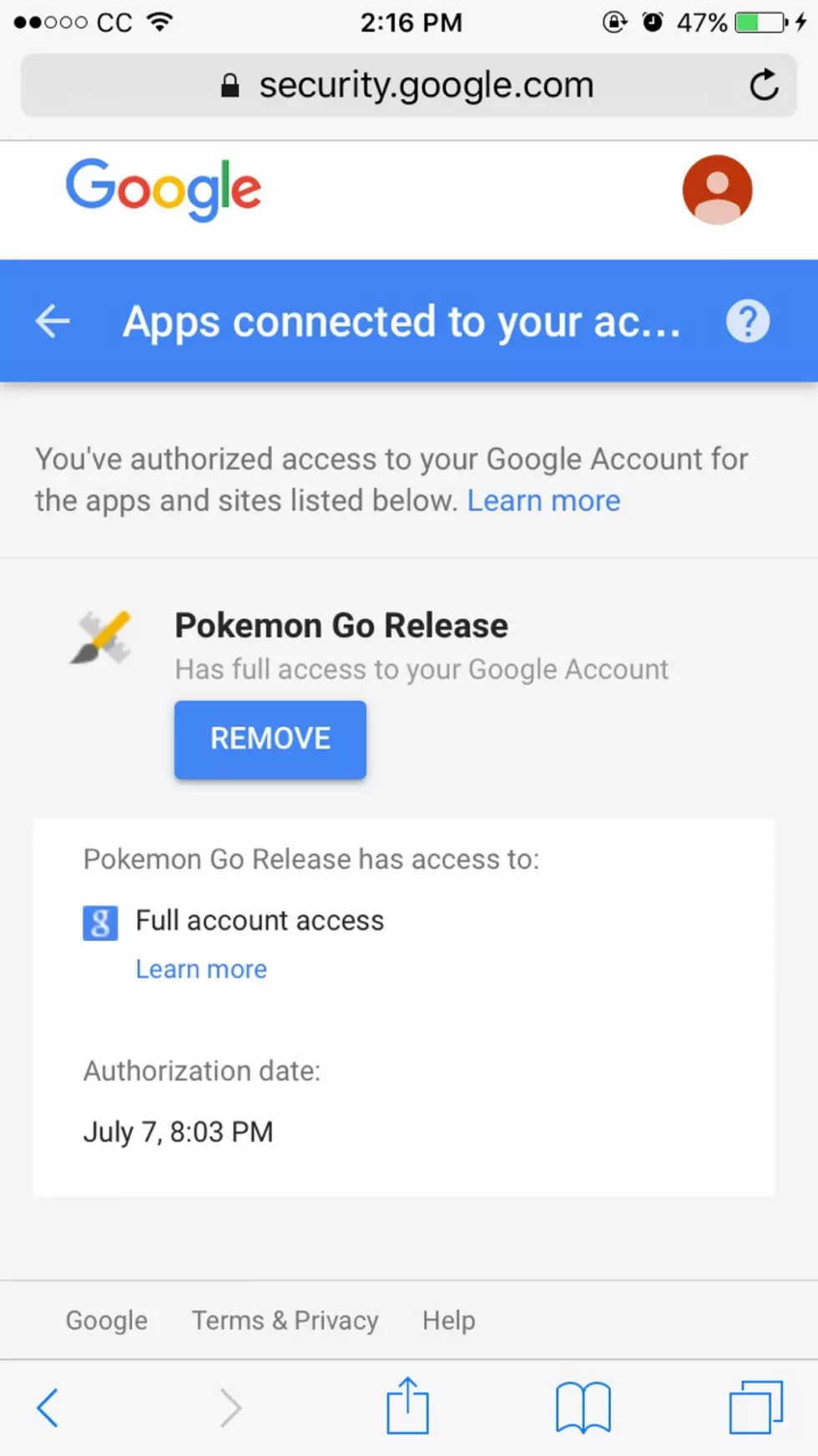 Pokémon GO Is Accessing Your Google Account If You Have An Apple Phone