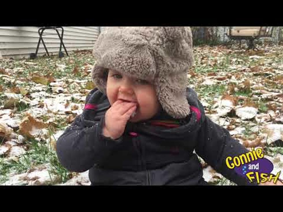 Baby Charlotte Plays In The Snow The First Time – Connie and Fish TV