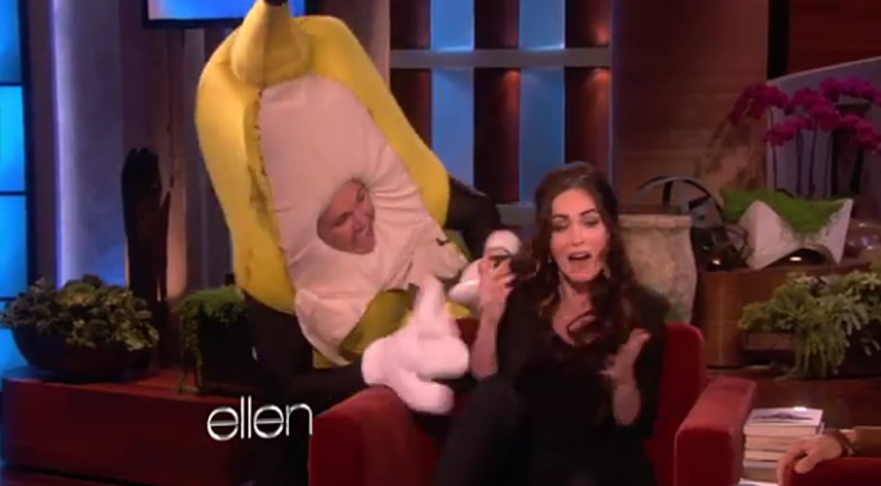 Ellen DeGeneres Scares Megan Fox With a Guy in a Banana Suit