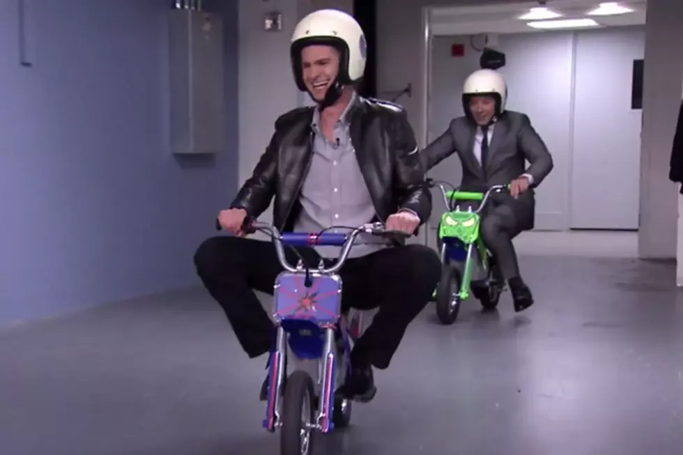 Andrew Garfield Plays 'Spider-Man' Theme, Pocket Bike Races