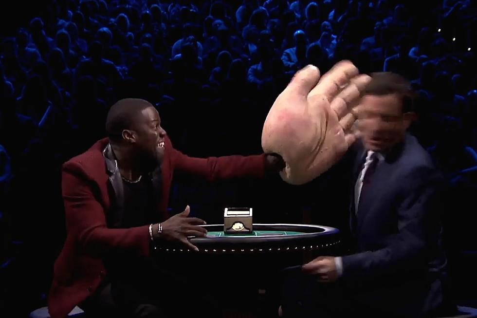 Watch Kevin Hart Slap Jimmy Fallon With a Giant Hand
