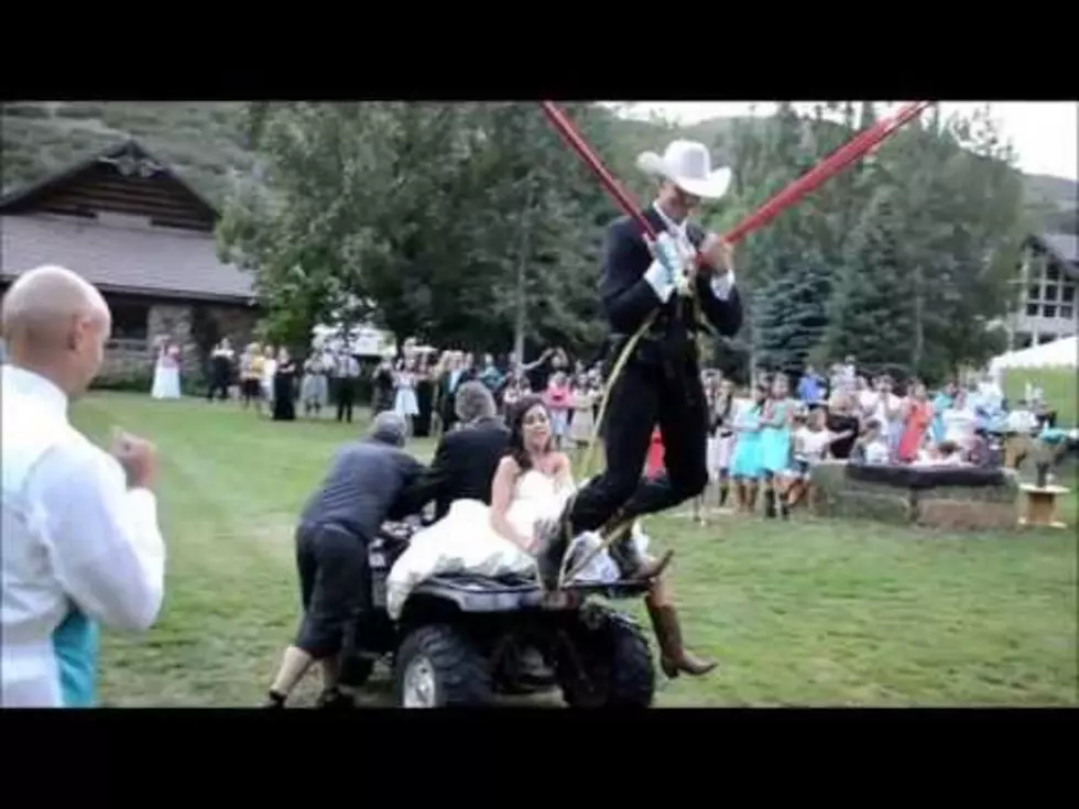 Tossing the Wedding Bouquet can be a lot of fun at Some Weddings  (video)