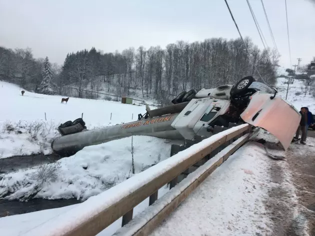 Tractor Trailer Rollover In Town Of Delhi