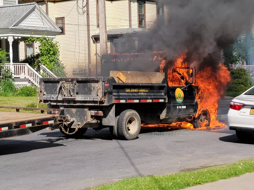 Truck Goes Up In Flames On Busy Oneonta Street [Video]