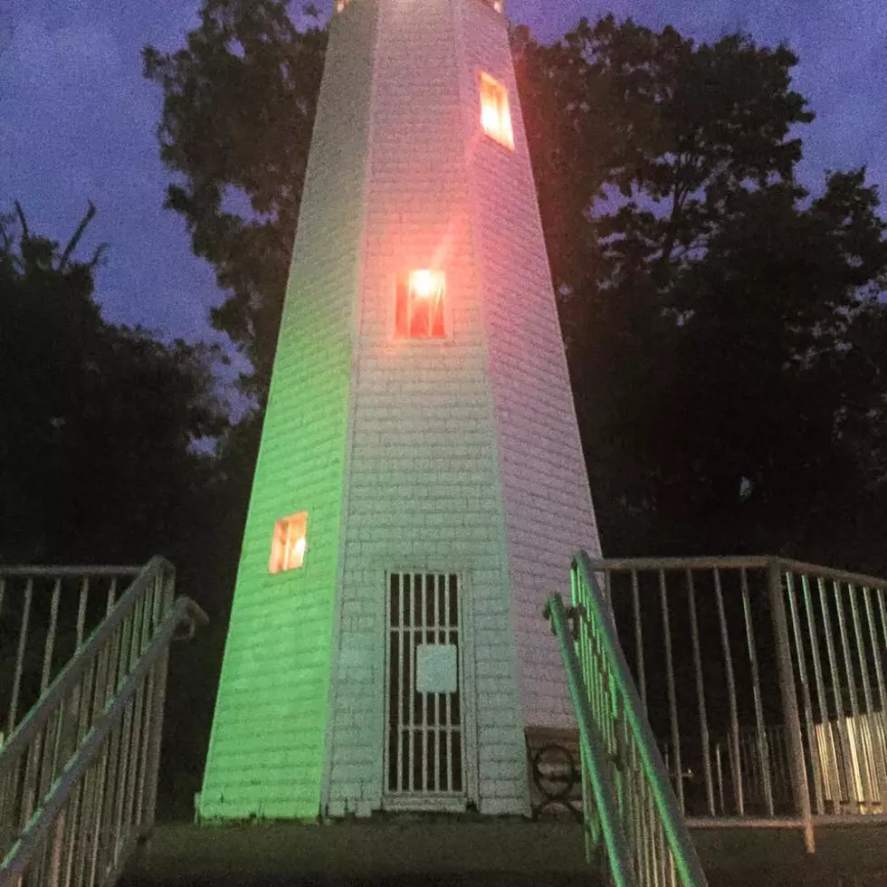 Lighthouse Shining Pink for Breast Cancer Awareness Month