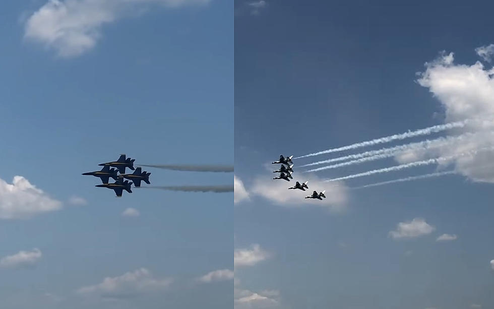 US Air Force Thunderbirds and Blue Angels Fly Over Missouri