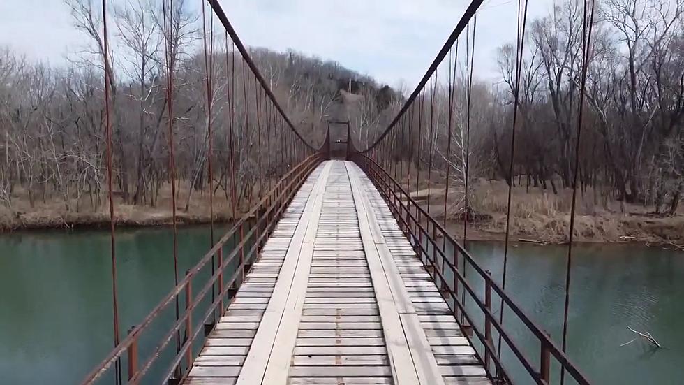 White Knuckle Drive Over a 100-Year-Old Missouri Swinging Bridge