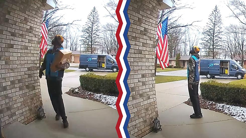 Watch a Patriotic Midwest Delivery Guy Fix a Flag Then Salute It