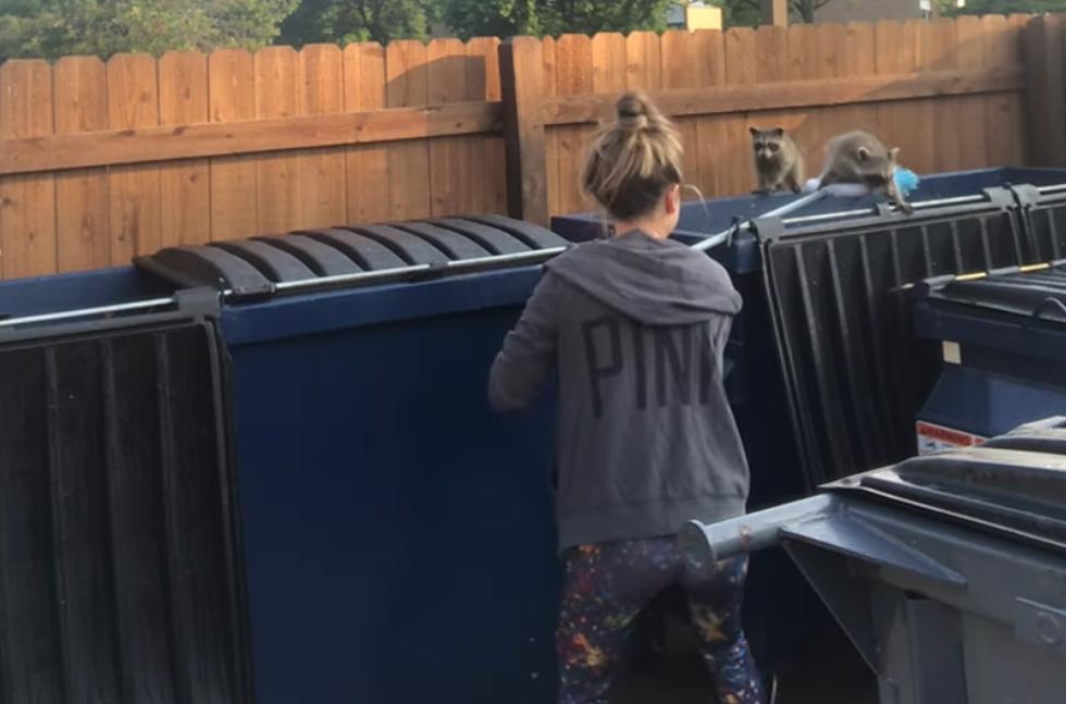 Watch Illinois Woman’s Brave Effort to Save Trash Diving Raccoons