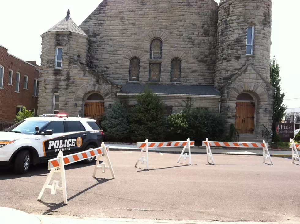 Limestone Falls Off 1st United Methodist Church In Downtown Sedalia