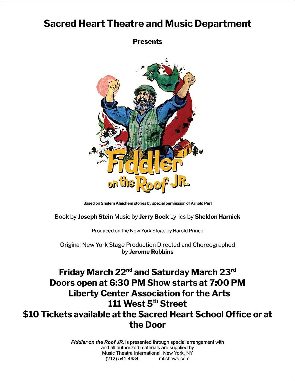 Fiddler on the Roof, Junior To Be Presented at Sacred Heart School
