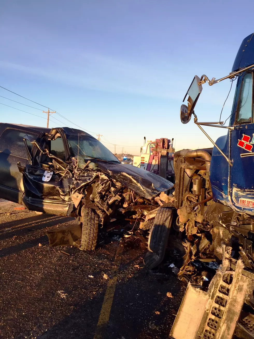 Driver Injured in Early Morning Crash between Pickup Truck, 18 Wheeler