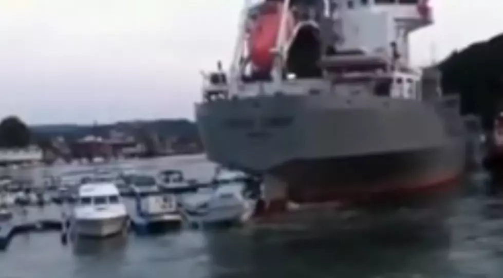 Norwegian Ship Carrying Cement Sinks Boats at Dock [VIDEO]