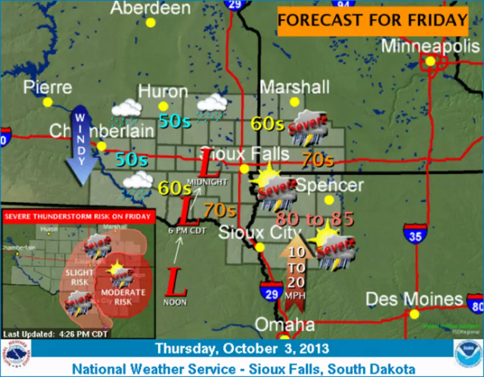 Thunderstorms Possible Friday