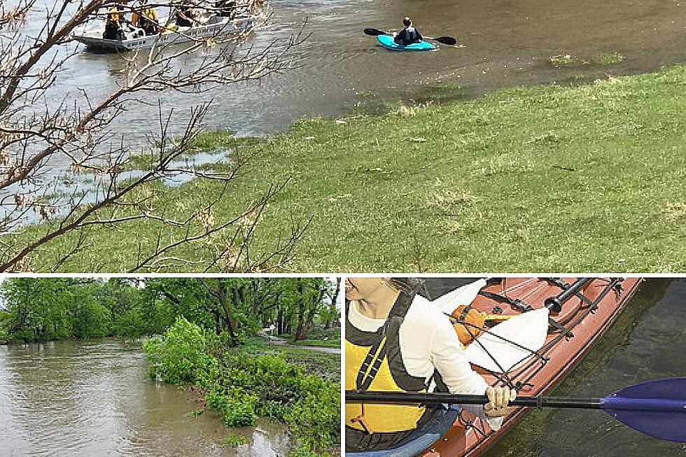 Kayaker Gets Stuck in Flood Waters on Big Sioux near Sioux Falls