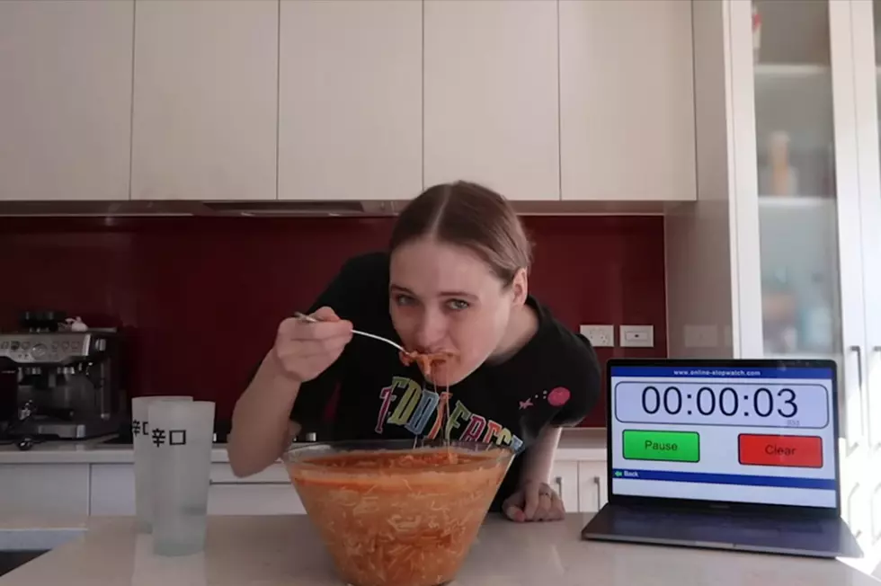 Woman Eats Ten Pounds of Canned Spaghetti