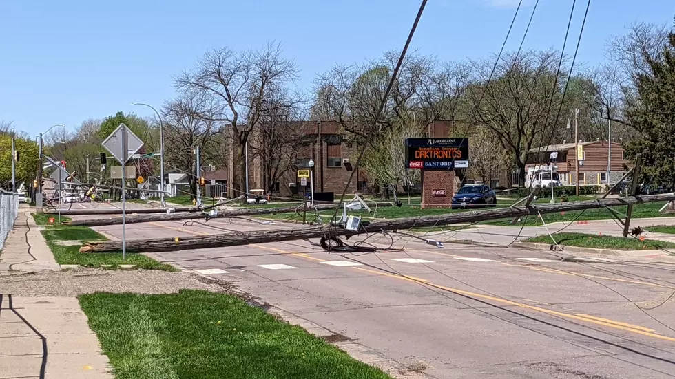 See Extensive Power Pole Damage Near Augustana In Sioux Falls