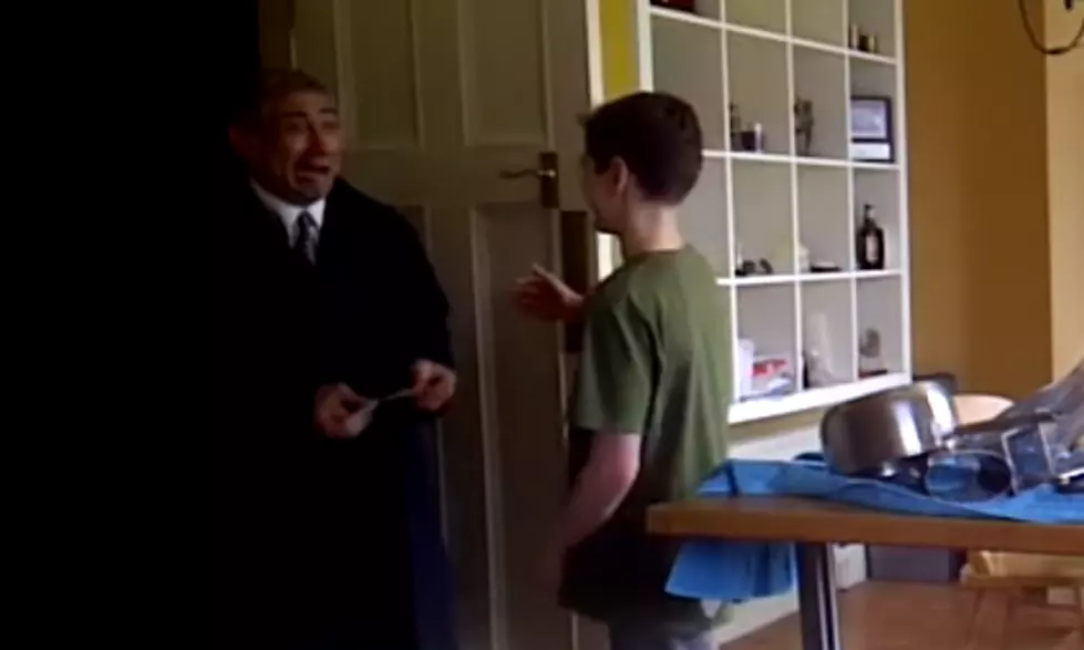 Dad Reacts to His Son Getting a Passing Grade in Math
