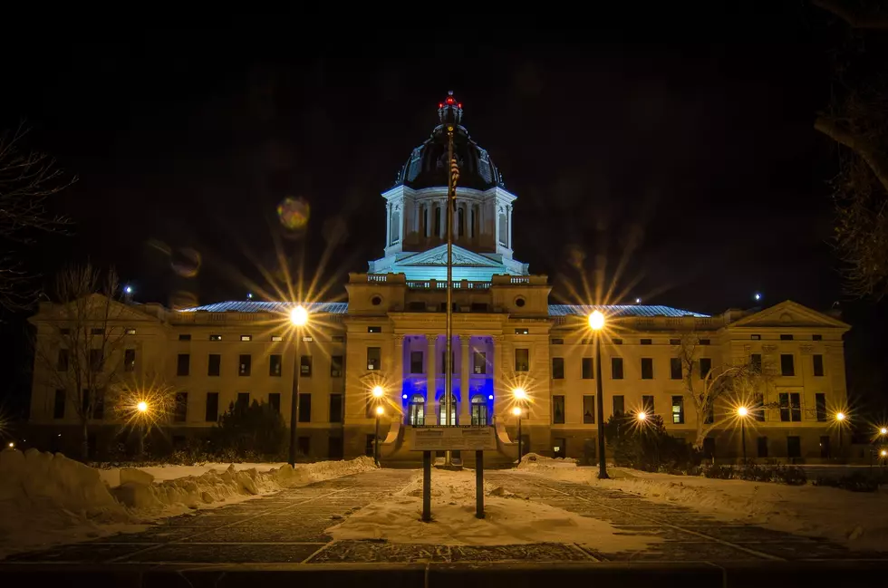 Capital Building Lit in Blue to Honor South Dakota Law Enforcement