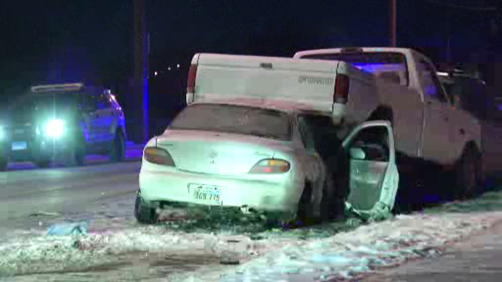 Sioux Falls Driver Pins Their Car underneath Truck