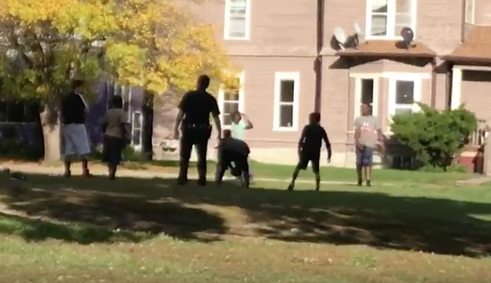 Sioux Falls Police Stop, Play Football with Kids