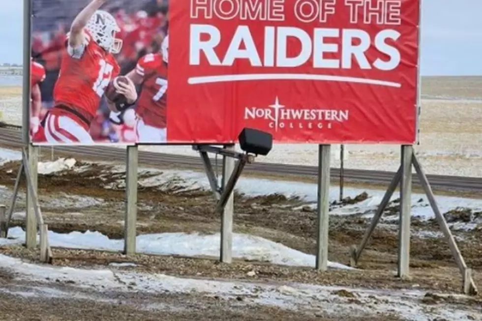 Iowa Northwestern College Football Billboard Goes Missing