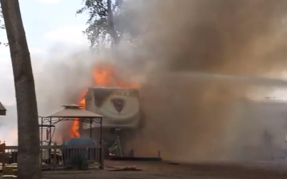 Camper Destroyed by Fire