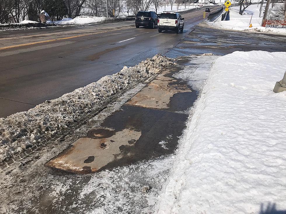 Storm Drain Buried in Snow Will Cause Flooding