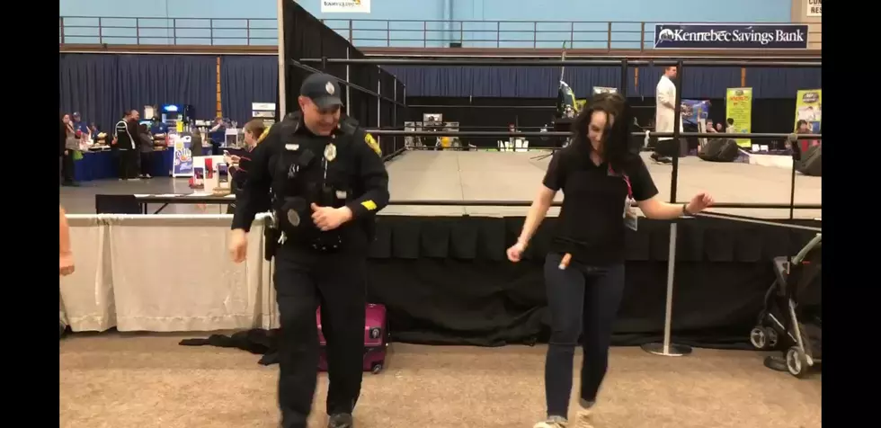 Augusta Police Officer Learns the 'Cotton Eyed Joe'