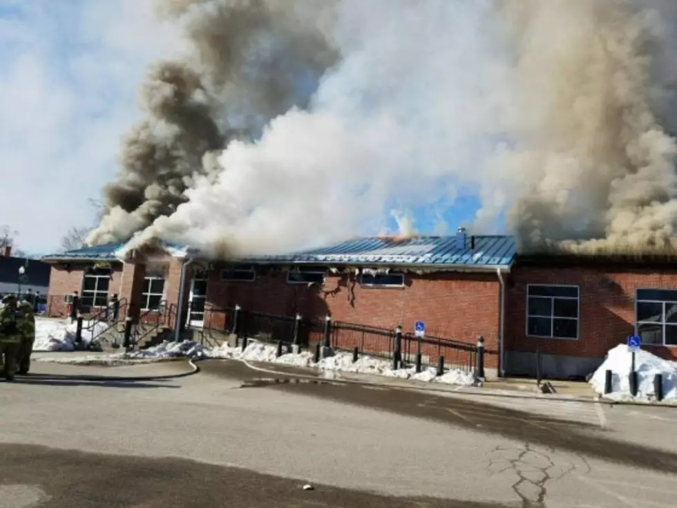 Winthrop Post Office Currently Engulfed in Flames
