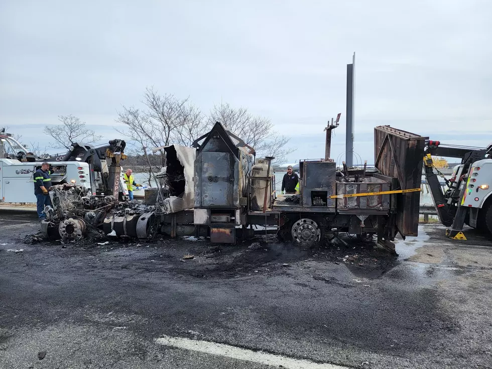 Truck Hauling Hot Pavement Catches Fire, Closing Part of I-295 Monday Morning