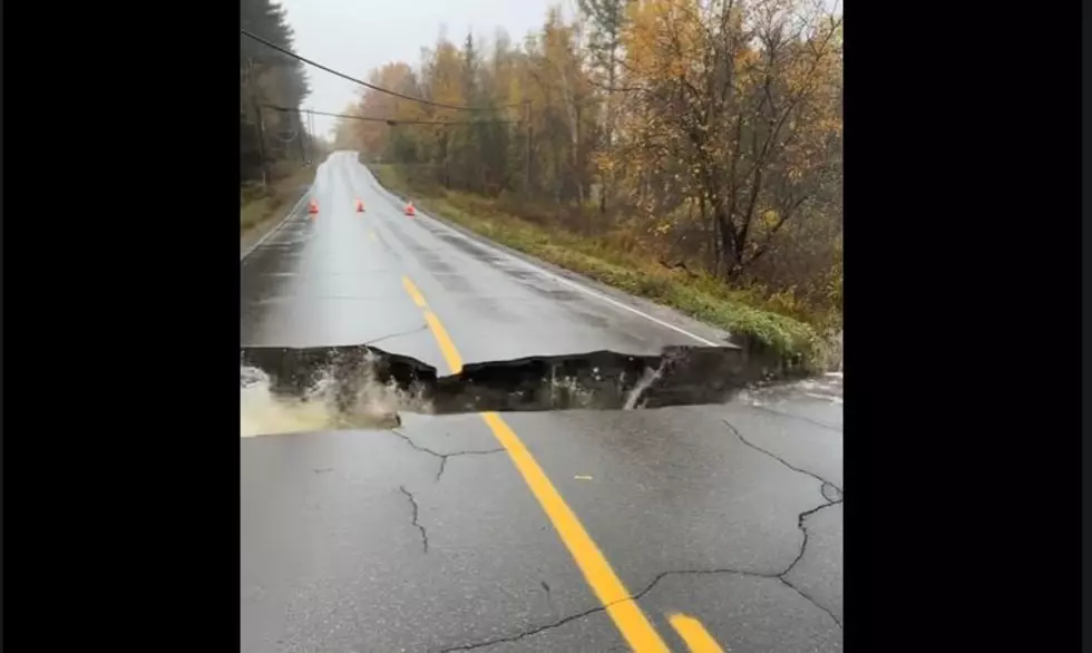 Watch The Exact Moment a Maine Road Washes Away in Friday&#8217;s Crazy Storm