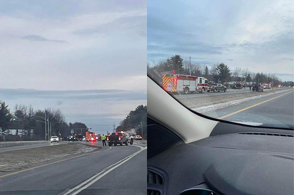 Major Crash Snarls Traffic in Winthrop, Maine Wednesday Morning