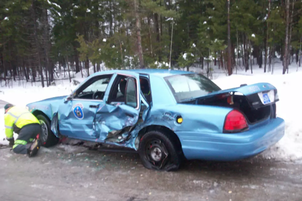 Tractor-Trailer Crashes Into State Police Cruiser on Icy Roads
