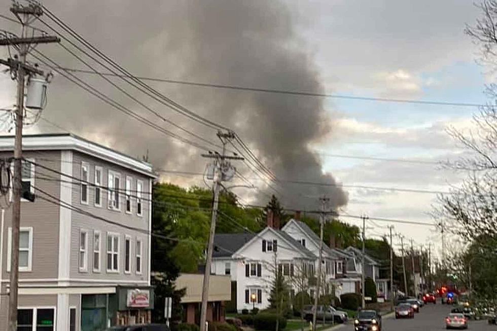 Bangor Fire Crews Battle Blaze after Explosion on Center Street Ave.