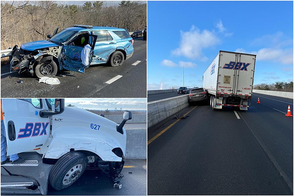Tractor Trailer Hit State Police Trooper, Jeep on I95 in Kittery