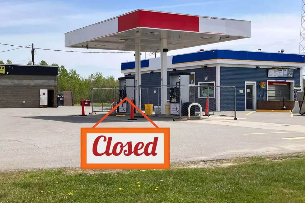 Brewer Gas Station Has Fencing Around the Pumps and a Closed Sign