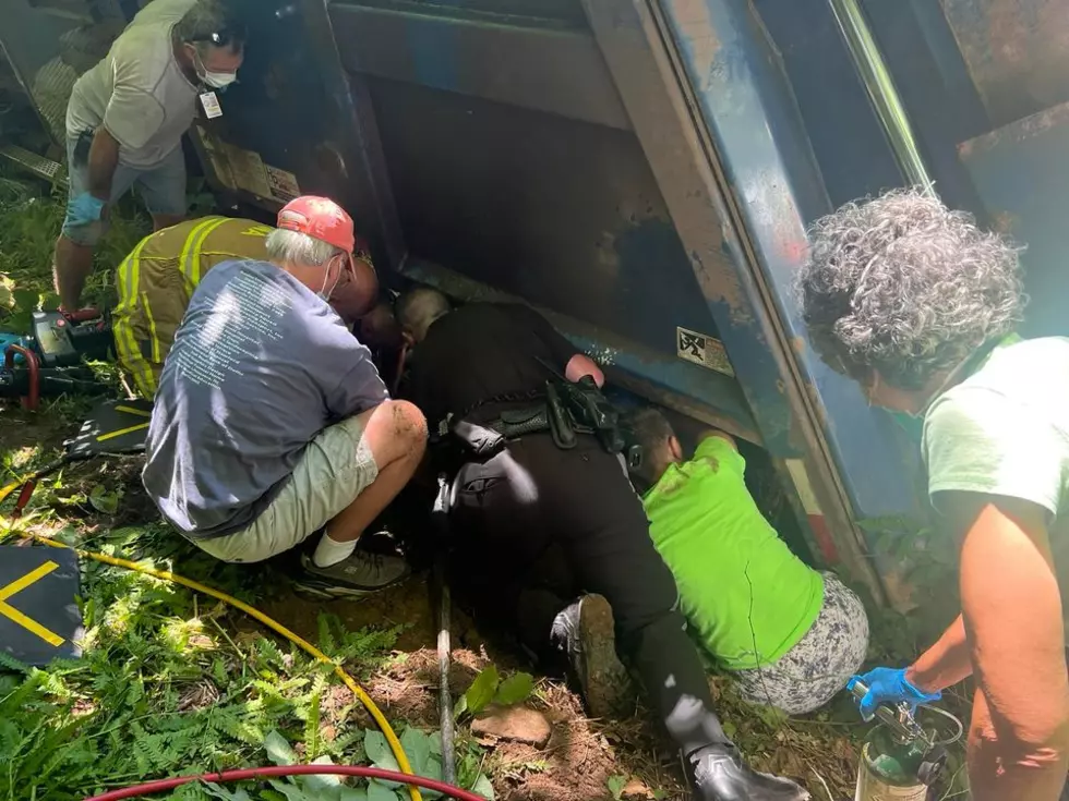 Crews Rescue Person From Under Garbage Truck In Bovina, New York
