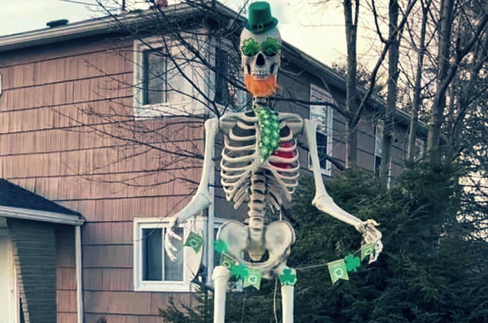 Endwell’s Famous Boris the Skeleton Gets Into the St. Patrick’s Day Spirit
