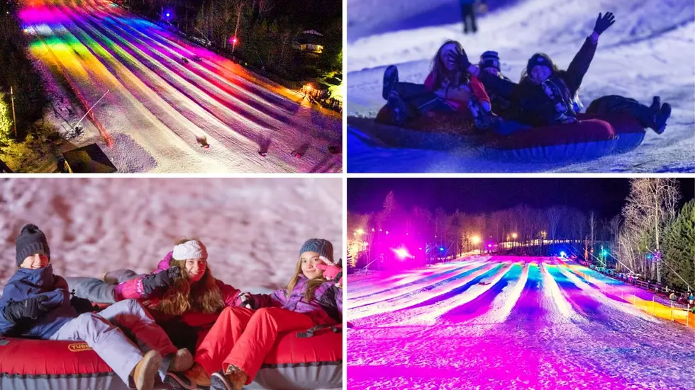 Glide Down a Rainbow at This New York Nighttime Snow Tubing Destination
