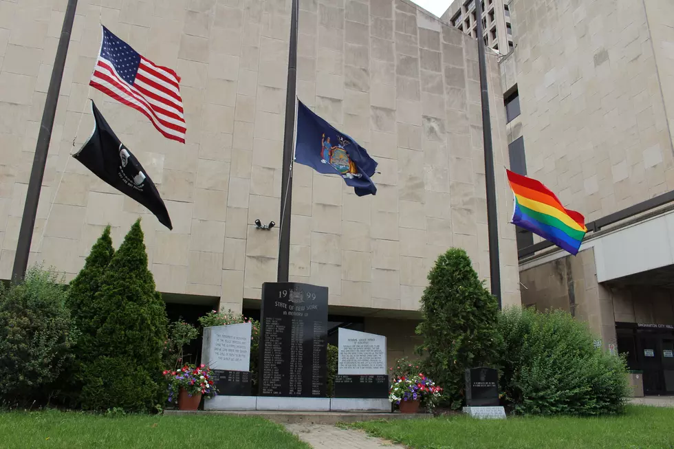 Rainbow Flag Flies at Binghamton City Hall