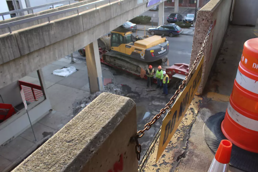 Workers from Gorick Construction removed the old walkway section. (Photo: Bob Joseph/WNBF News)