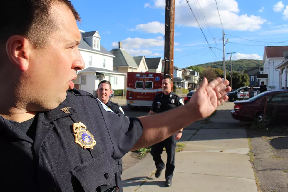 Binghamton police on Rutherford Street following a disturbance on October 10, 2017. (Photo: Bob Joseph/WNBF News)